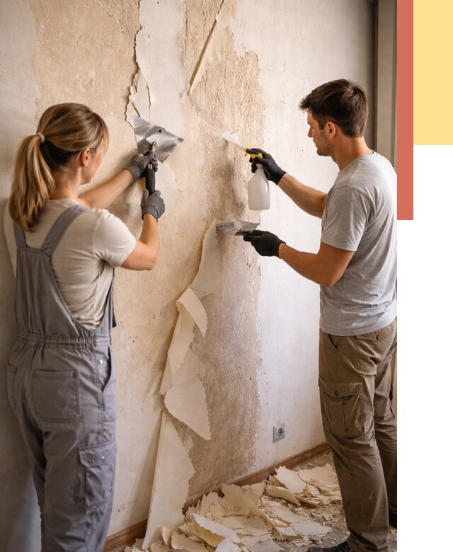 Снятие старых обоев в Сорочинске от 5422 руб. под ключ недорого | ОТДЕЛОЧНИК-Срч