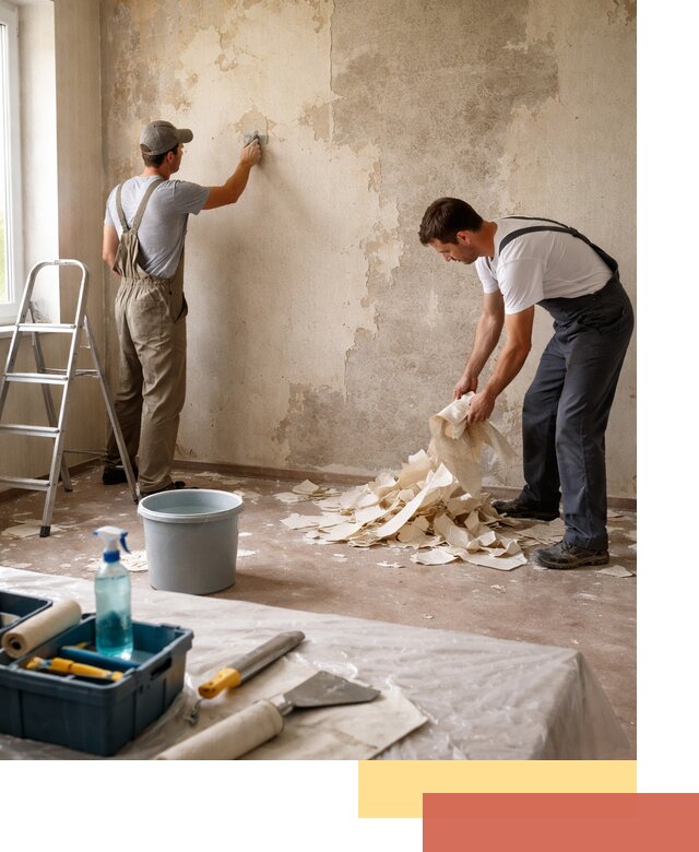 Снятие старых обоев в Сорочинске быстро и качественно