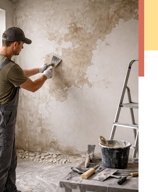 Снятие старой шпаклевки в Сорочинске от 1911 руб. — быстро и недорого | ОТДЕЛОЧНИК-Срч