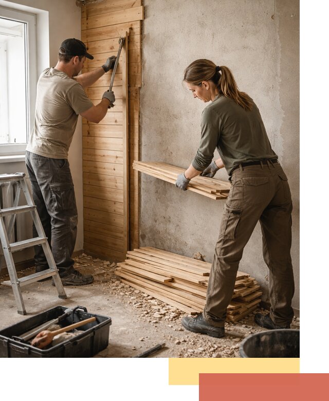 Демонтаж вагонки со стен в Сорочинске — профессиональный демонтаж