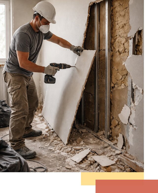 Демонтаж гипсокартона со стен в Сорочинске качественно и быстро