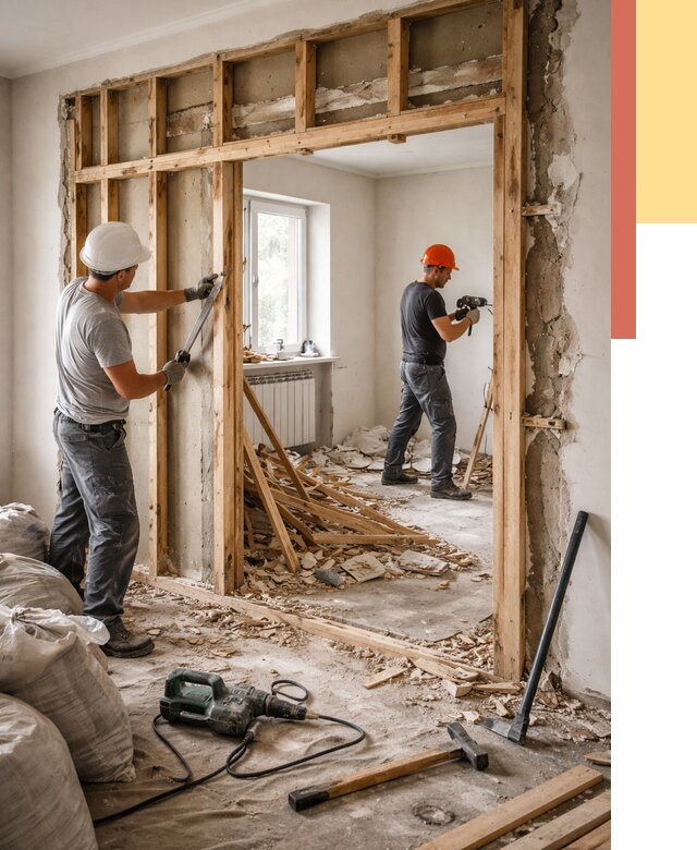 Демонтаж деревянных перегородок в Сорочинске от 3305 руб. — быстро и недорого | ОТДЕЛОЧНИК-Срч