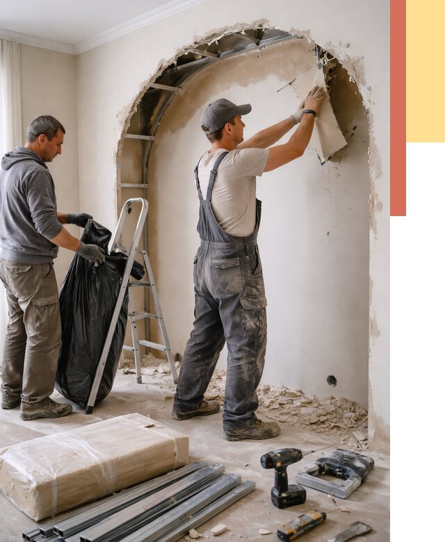 Демонтаж арки из гипсокартона в Сорочинске от 3615 руб. — услуги под ключ | ОТДЕЛОЧНИК-Срч