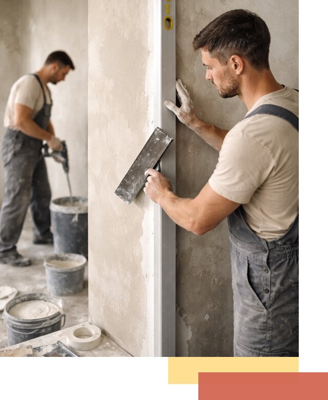 Выведение углов стен в Сорочинске: монтаж и оштукатуривание