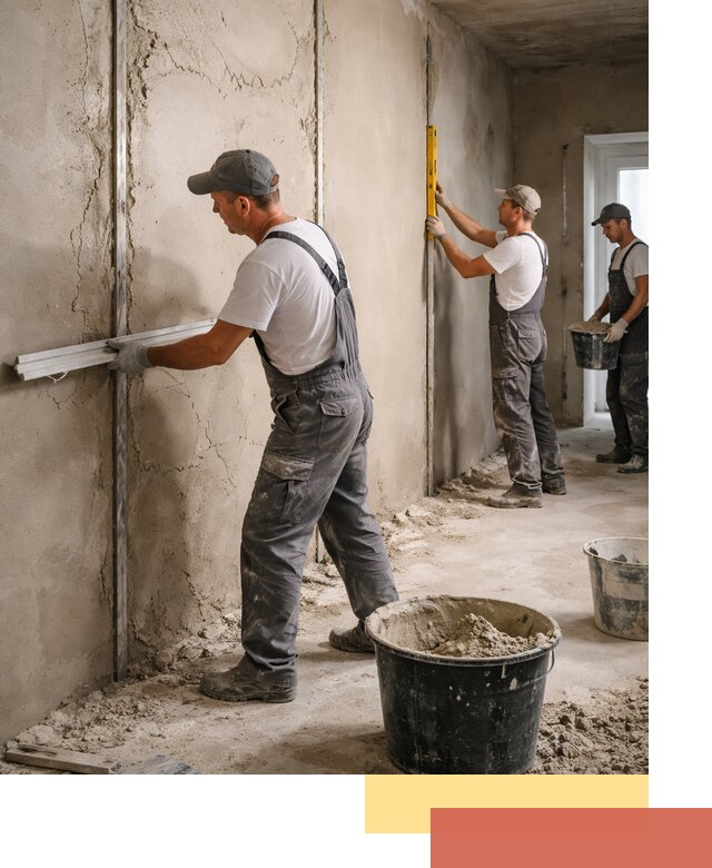 Штукатурка стен по маякам в Сорочинске — точная и ровная поверхность