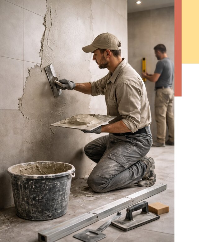 Штукатурка стен в ванной в Сорочинске от 4648 руб./м² — выравнивание под ключ | ОТДЕЛОЧНИК-Срч