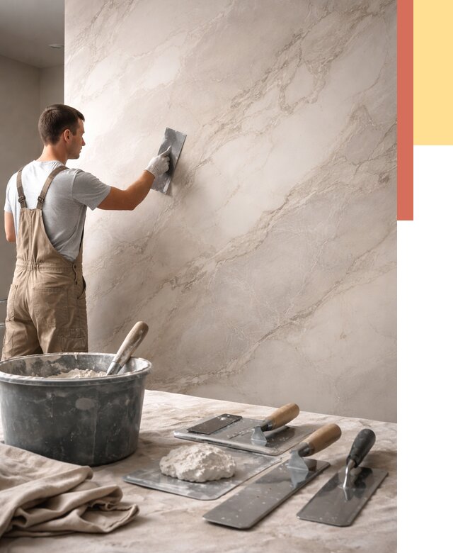 Декоративная штукатурка под мрамор в Сорочинске от 2892 руб./м² — быстро и недорого | ОТДЕЛОЧНИК-Срч