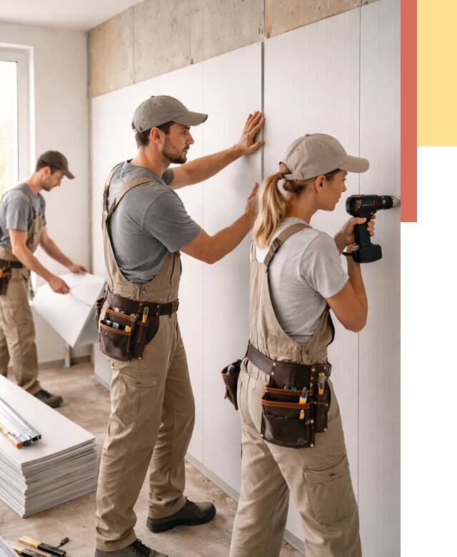 Монтаж ПВХ панелей на стены в Сорочинске от 465 руб/м2 — быстро и недорого | ОТДЕЛОЧНИК-Срч