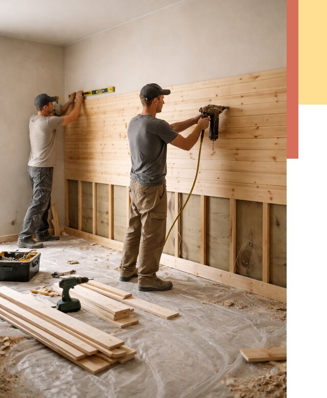 Монтаж деревянной вагонки на стены в Сорочинске от 7746 руб. | Услуги монтажа вагонки | ОТДЕЛОЧНИК-Срч