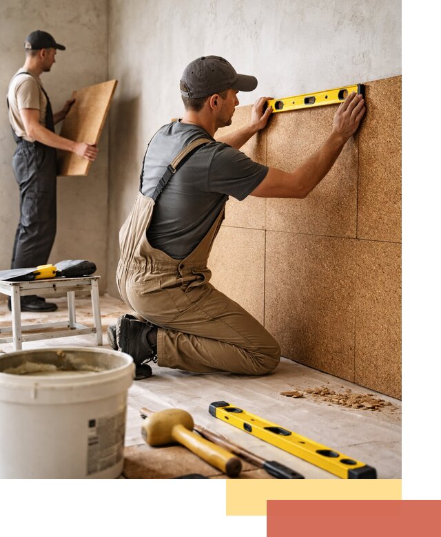 Монтаж пробковых панелей на стены в Сорочинске быстро и качественно