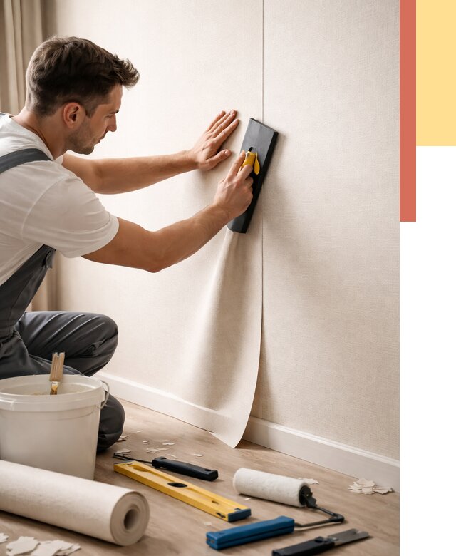 Поклейка виниловых обоев в Сорочинске от 4648 руб. | Быстро и недорого — ОТДЕЛОЧНИК-Срч