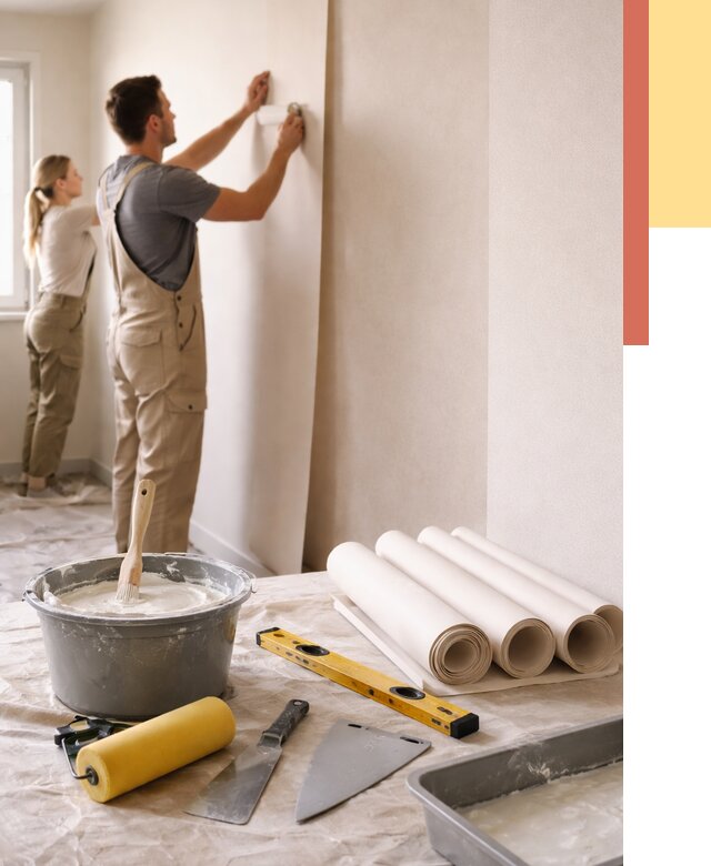 Поклейка бумажных обоев в Сорочинске от 5680 руб./м2 — быстро и недорого | ОТДЕЛОЧНИК-Срч