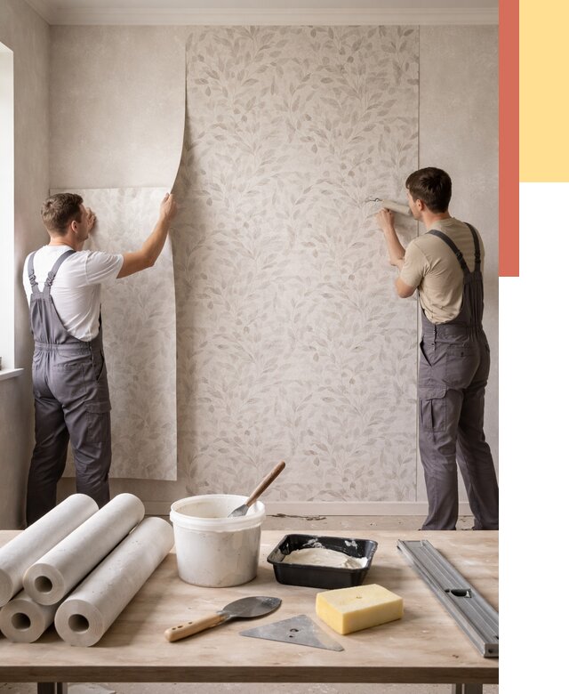 Поклейка обоев с подбором рисунка в Сорочинске от 3615 руб. | ОТДЕЛОЧНИК-Срч - быстро и недорого