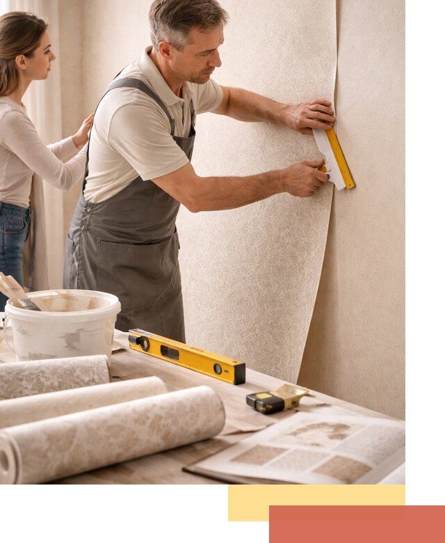 Поклейка обоев с подбором рисунка в Сорочинске