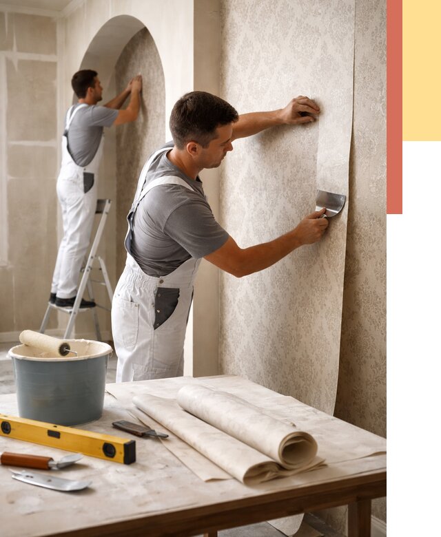 Поклейка обоев на сложные стены в Сорочинске от 2892 руб. под ключ | ОТДЕЛОЧНИК-Срч