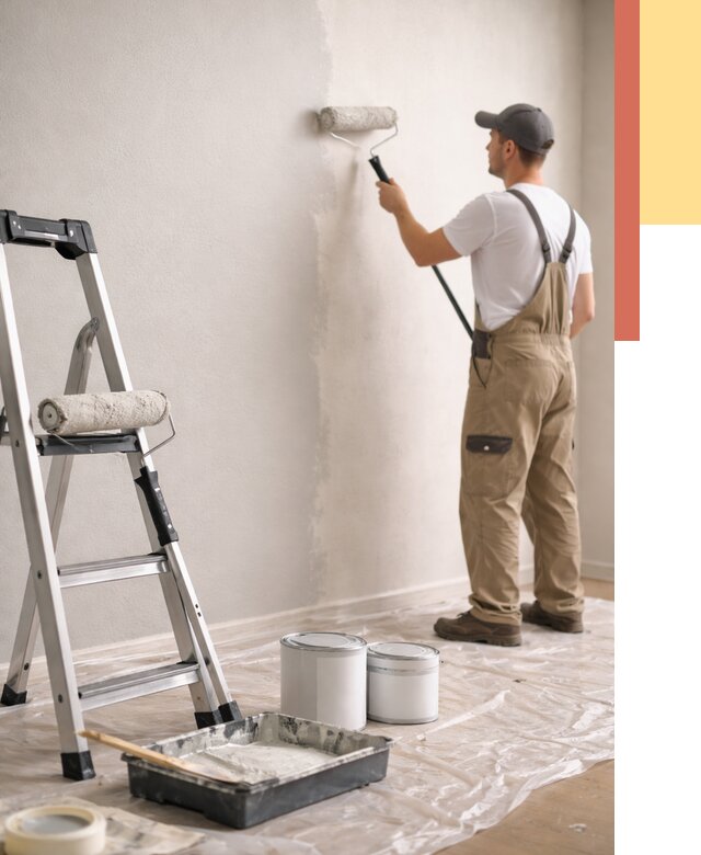 Покраска стен латексной краской в Сорочинске от 4648 руб. за м2 | ОТДЕЛОЧНИК-Срч