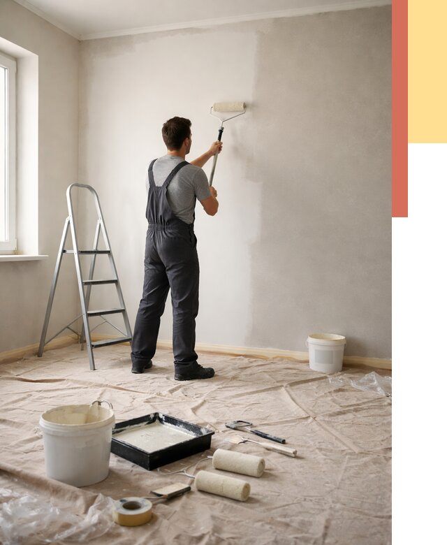 Покраска стен моющейся краской в Сорочинске от 361 руб./м² — быстро и недорого | ОТДЕЛОЧНИК-Срч