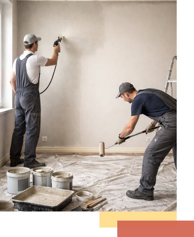 Покраска стен моющейся краской и защита поверхностей в Сорочинске