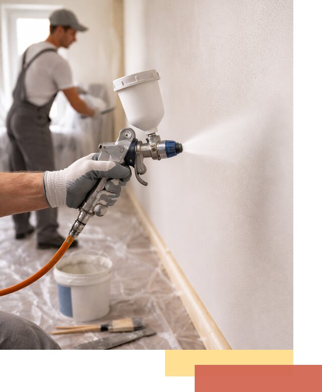 Покраска стен краскопультом в Сорочинске быстро и качественно