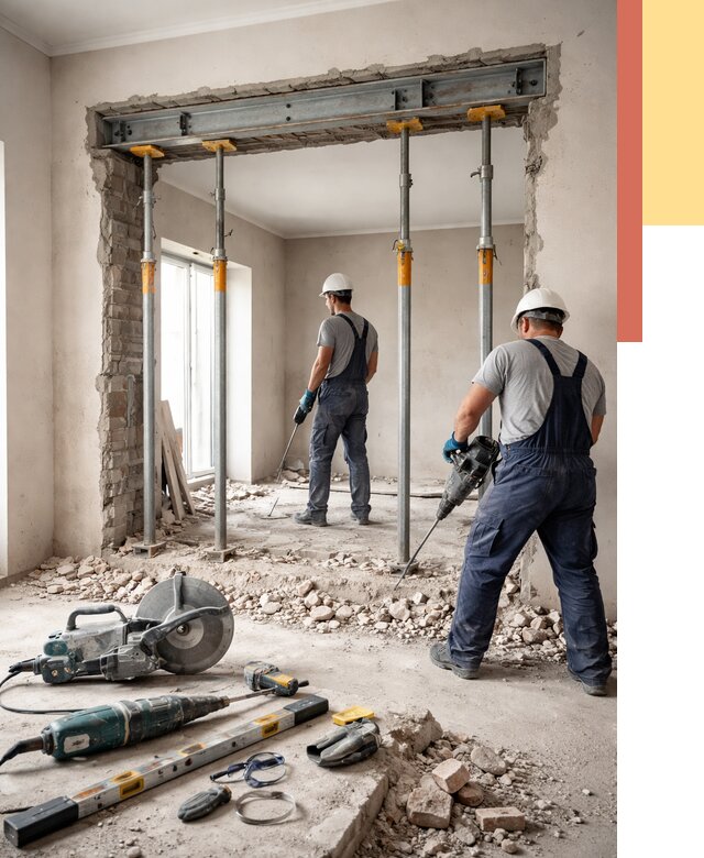 Прорезка проема в стене в Сорочинске от 4648 руб. — быстро и недорого | ОТДЕЛОЧНИК-Срч