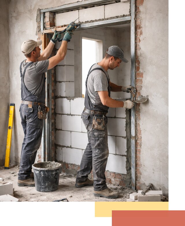 Закладка дверного проема под ключ в Сорочинске: демонтаж, монтаж, отделка