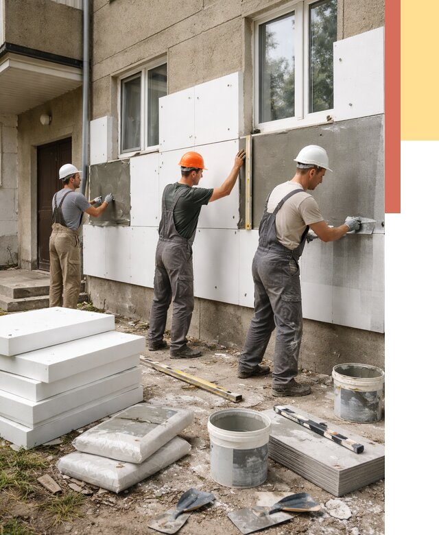 Утепление стен пенопластом в Сорочинске от 1807 руб. — недорого и под ключ | ОТДЕЛОЧНИК-Срч