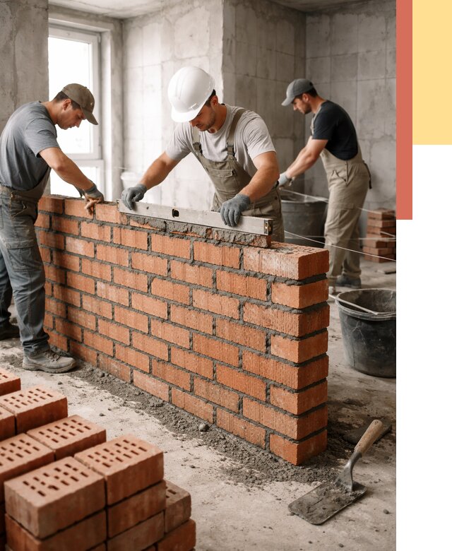 Кладка перегородок из кирпича в Сорочинске от 3615 руб. за м² | ОТДЕЛОЧНИК-Срч