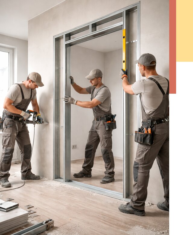 Устройство дверного проема в перегородке в Сорочинске от 4648 руб. под ключ | ОТДЕЛОЧНИК-Срч