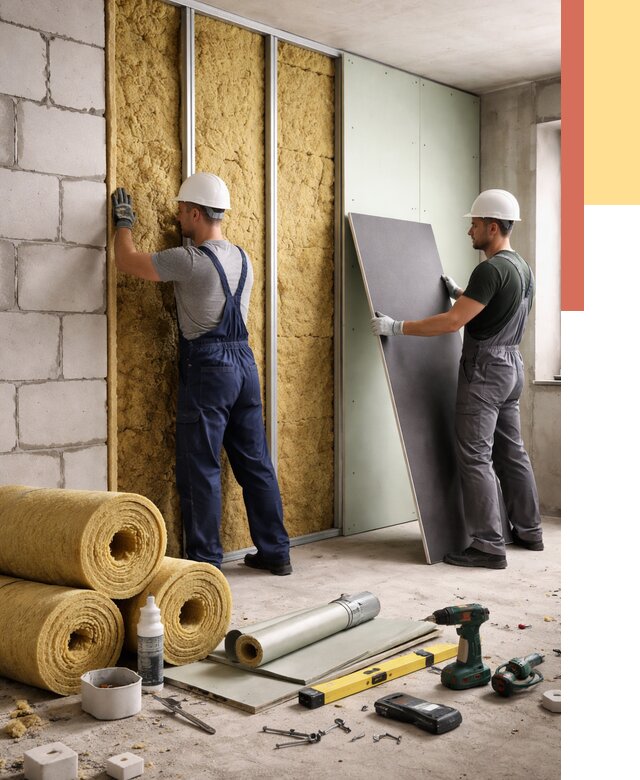 Шумоизоляция перегородок из блоков в Сорочинске от 1911 руб./м² — быстро и недорого | ОТДЕЛОЧНИК-Срч