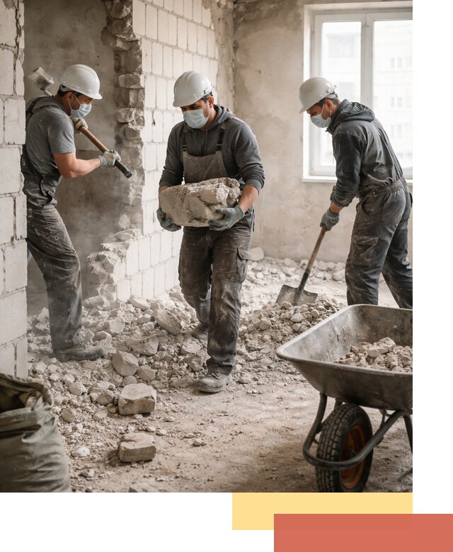 Демонтаж блочных перегородок в Сорочинске быстро и аккуратно