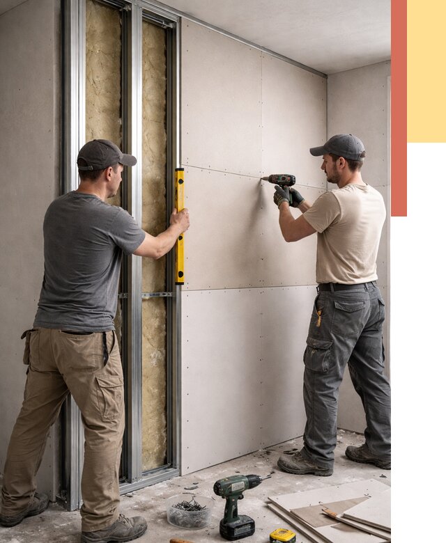 Монтаж двухслойной перегородки из гипсокартона в Сорочинске от 1498 руб. | ОТДЕЛОЧНИК-Срч