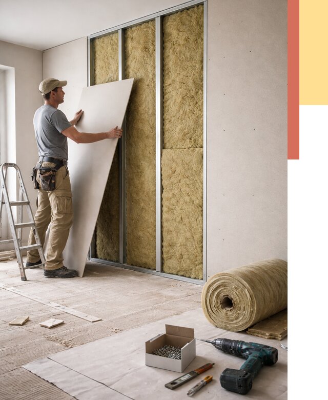 Перегородка из гипсокартона с шумоизоляцией в Сорочинске от 3222 руб. | ОТДЕЛОЧНИК-Срч