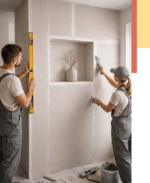 Перегородка из гипсокартона с нишей в Сорочинске от 3357 руб. под ключ | ОТДЕЛОЧНИК-Срч