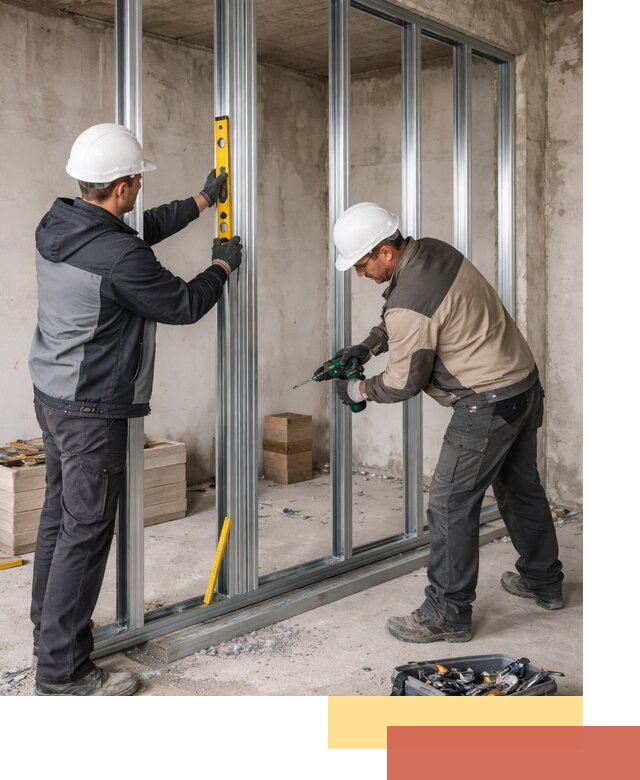 Монтаж каркаса перегородки из профиля в Сорочинске