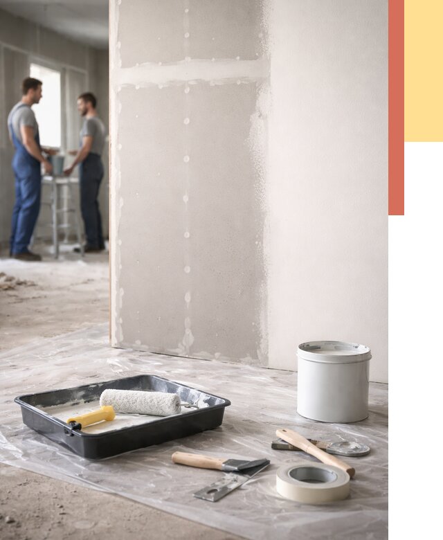 Покраска перегородок из гипсокартона в Сорочинске от 4648 руб. под ключ | ОТДЕЛОЧНИК-Срч