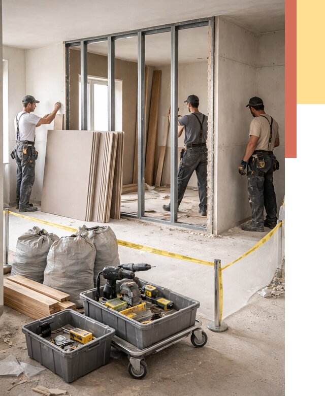 Перенос гипсокартонной перегородки в Сорочинске под ключ от 4648 руб. | Демонтаж и монтаж – ОТДЕЛОЧНИК-Срч