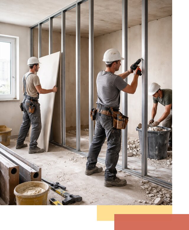 Перенос гипсокартонной перегородки в Сорочинске профессионально и быстро