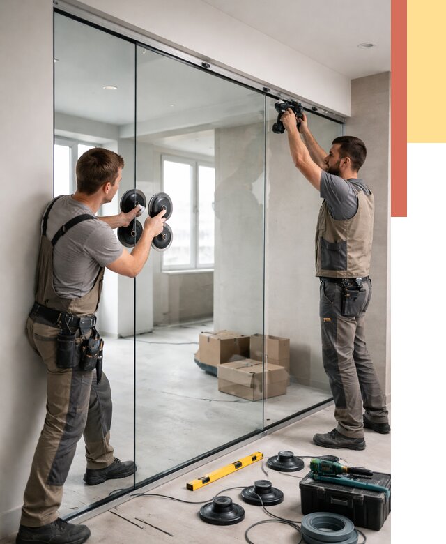 Монтаж стеклянных перегородок в Сорочинске от 6713 руб. | ОТДЕЛОЧНИК-Срч