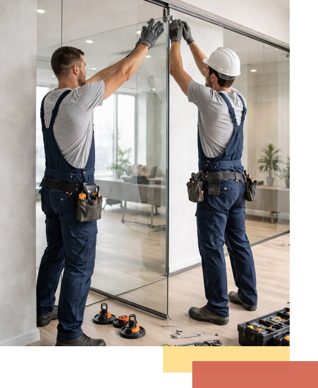 Безрамные стеклянные перегородки под ключ в Сорочинске