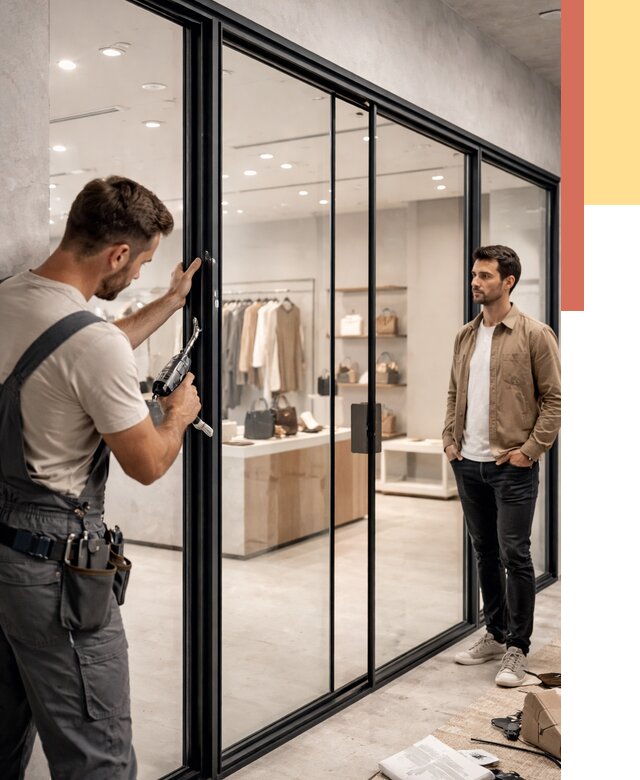 Стеклянные перегородки для магазинов в Сорочинске от 8469 руб. под ключ | ОТДЕЛОЧНИК-Срч