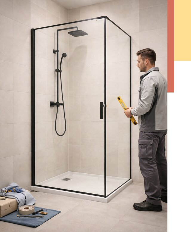 Стеклянные перегородки для душа в Сорочинске от 12910 руб. | Монтаж под ключ — ОТДЕЛОЧНИК-Срч