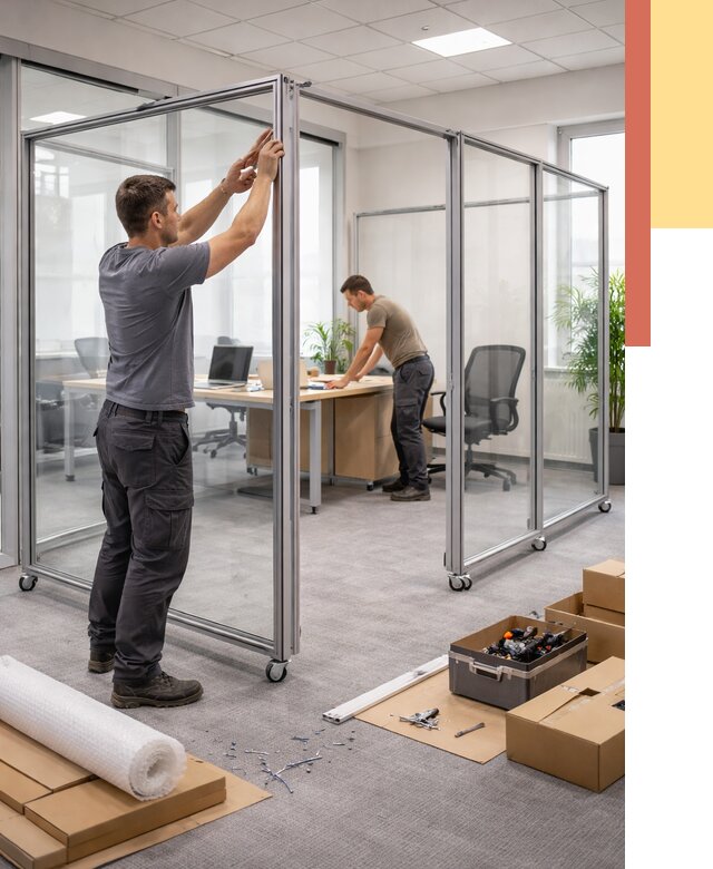 Мобильные офисные перегородки в Сорочинске от 12910 руб. — установка под ключ | ОТДЕЛОЧНИК-Срч