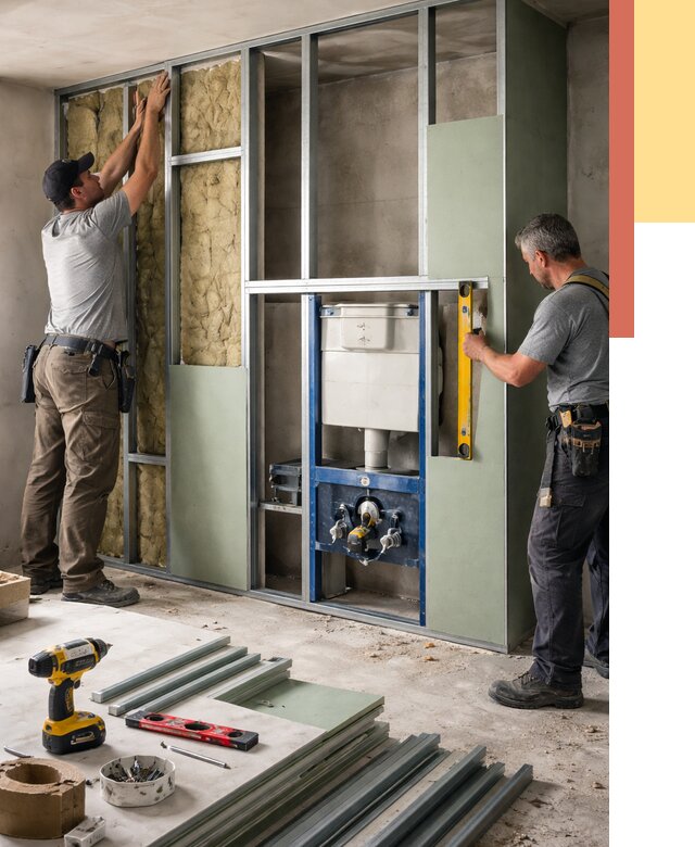 Установка сантехнических перегородок в Сорочинске от 8779 руб. | ОТДЕЛОЧНИК-Срч