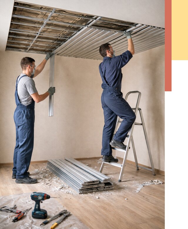 Демонтаж реечного потолка в Сорочинске от 4648 руб. быстро и недорого | ОТДЕЛОЧНИК-Срч