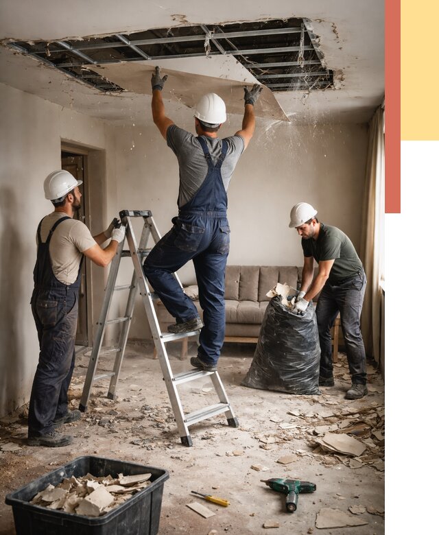 Демонтаж гипсокартонного потолка в Сорочинске от 434 руб. за м2 — ОТДЕЛОЧНИК-Срч