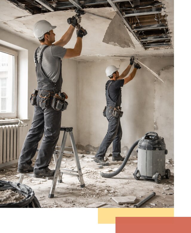 Демонтаж гипсокартонного потолка в Сорочинске быстро и аккуратно