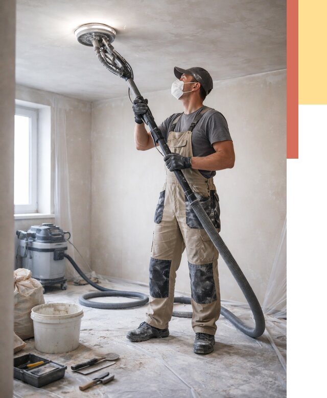 Шлифовка потолка в Сорочинске от 3615 руб. — услуги шлифования потолка | ОТДЕЛОЧНИК-Срч