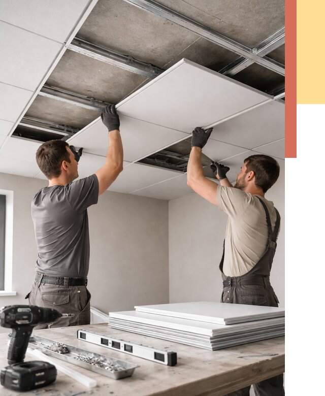 Монтаж кассетного потолка в Сорочинске от 4648 руб/м2 — установка и сборка | ОТДЕЛОЧНИК-Срч