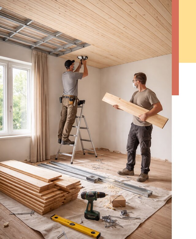 Монтаж потолка из вагонки в Сорочинске от 6713 руб. | Быстро и недорого — ОТДЕЛОЧНИК-Срч