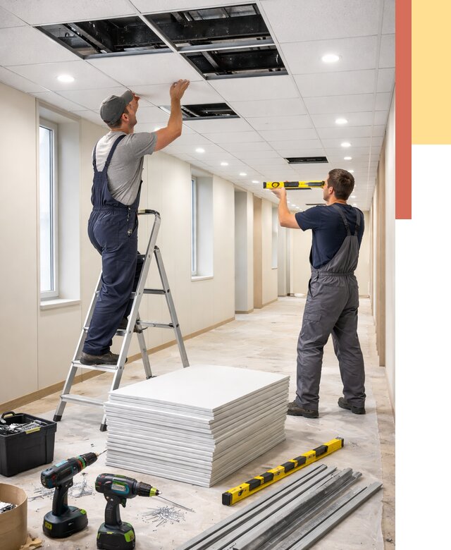 Ремонт потолка Армстронг в Сорочинске от 4648 руб. — быстро и недорого | ОТДЕЛОЧНИК-Срч